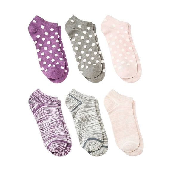 art class Other - Girls' 6pk Super Soft Dots No Show Socks - art class Pink Size L